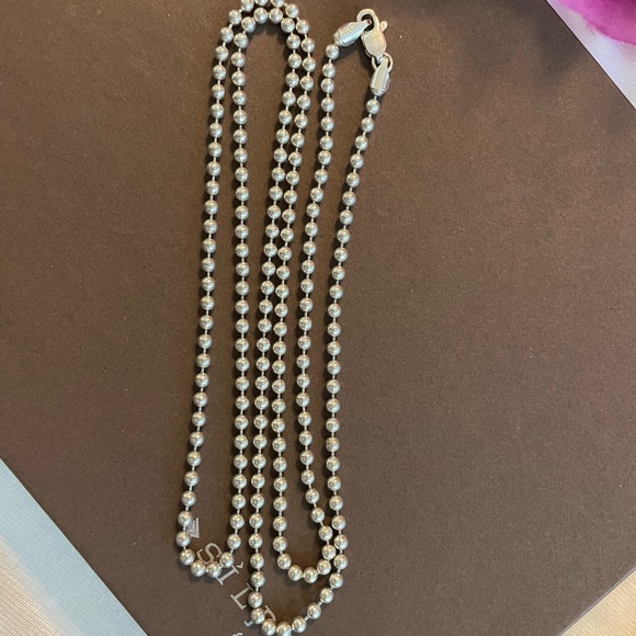 Silpada Sterling Silver 30” Ball Bead Dog Tag 3mm Chain Necklace N0197 - Picture 11 of 12